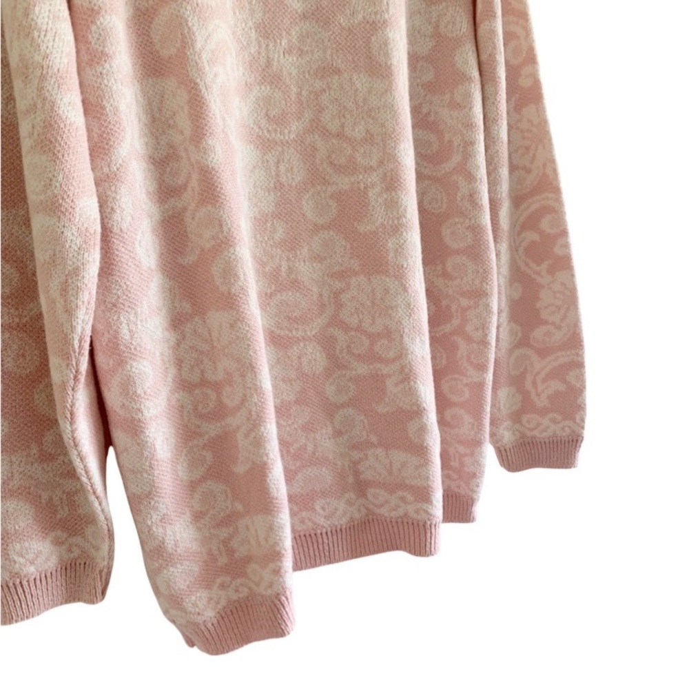 Vintage 1980’s Alfred Dunner 2 Piece Set Powder Pink Floral Sweater - Picture 9 of 16